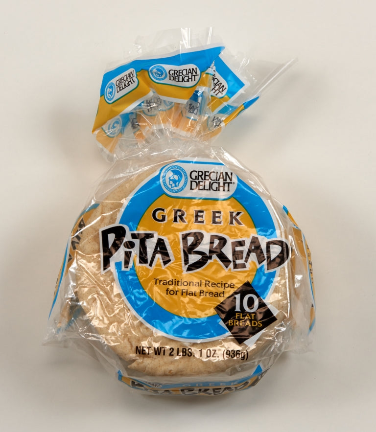 Grecian Delight 7 Inch New York Style Pita Bread 10 Count Packs - 12 Per Case.