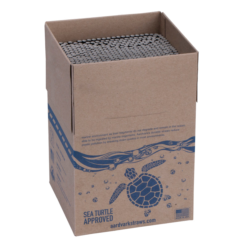 Straw Black Jumbo Paper Solid Compostable Unwrapped 600 Each - 8 Per Case.