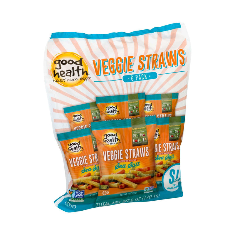 Good Health Veggie Straws - Sea Salt - Case of 8 - 1 Ounce.