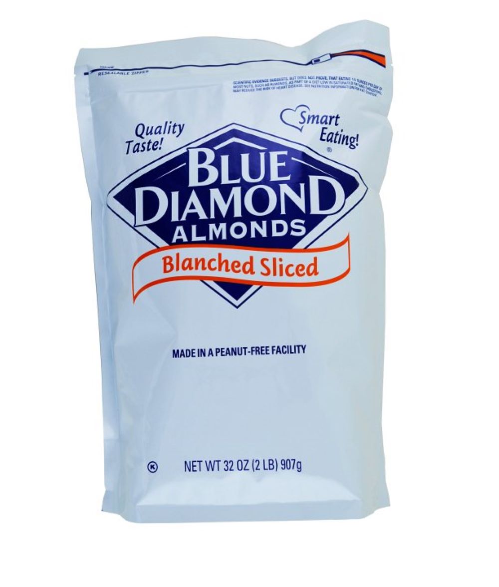 Blue Diamond Almonds Almonds Blanched Sliced 2 Pound Each - 4 Per Case.