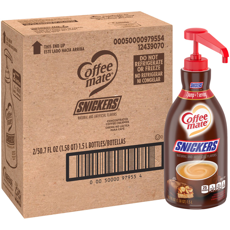 Coffee Mate Snickers Pump Bottle 1.58 Qt - 2 Per Case.