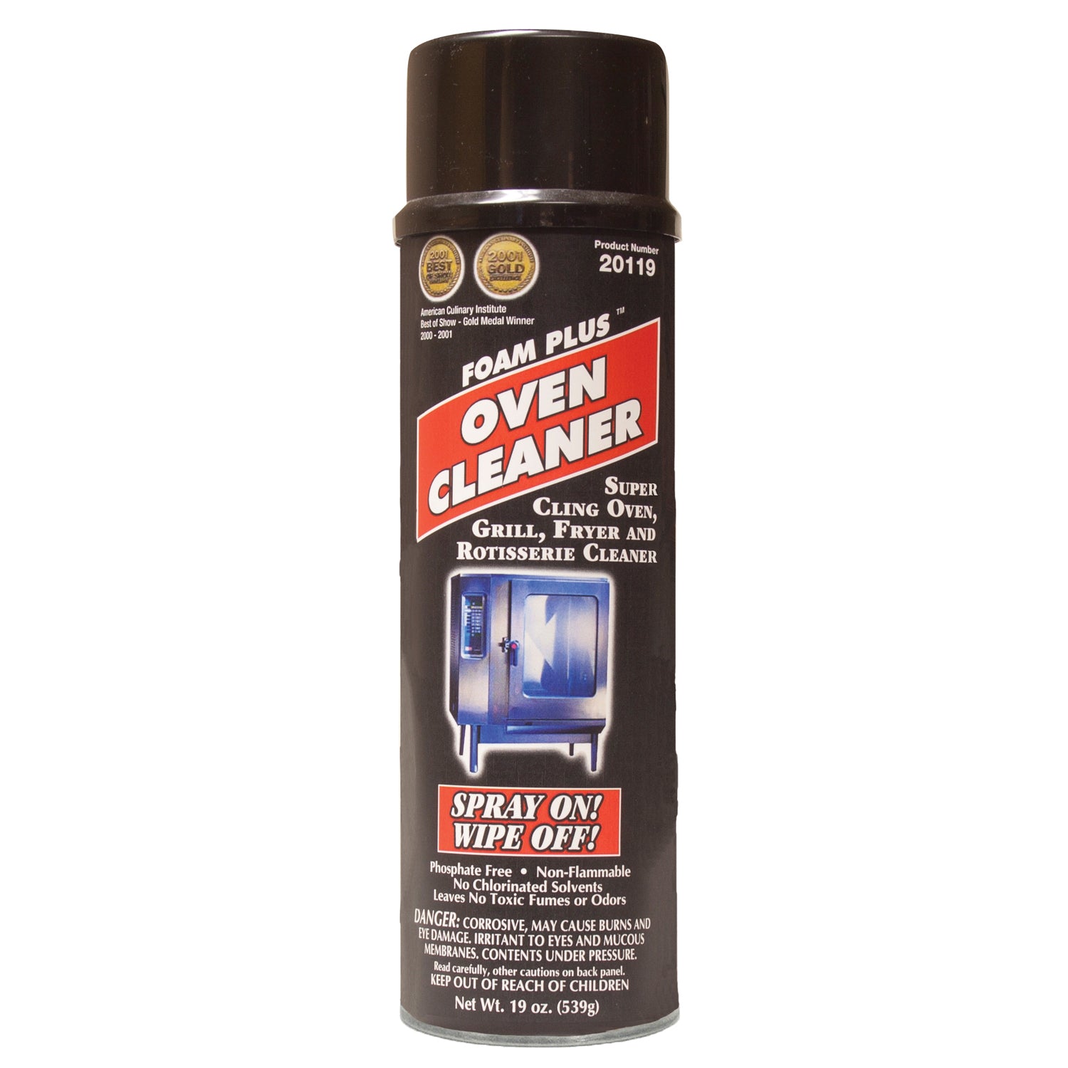 Foam Plus Oven Grill Fryer & Rotisserie Cleaner Lemon Scent 19 Ounce Size - 6 Per Case.