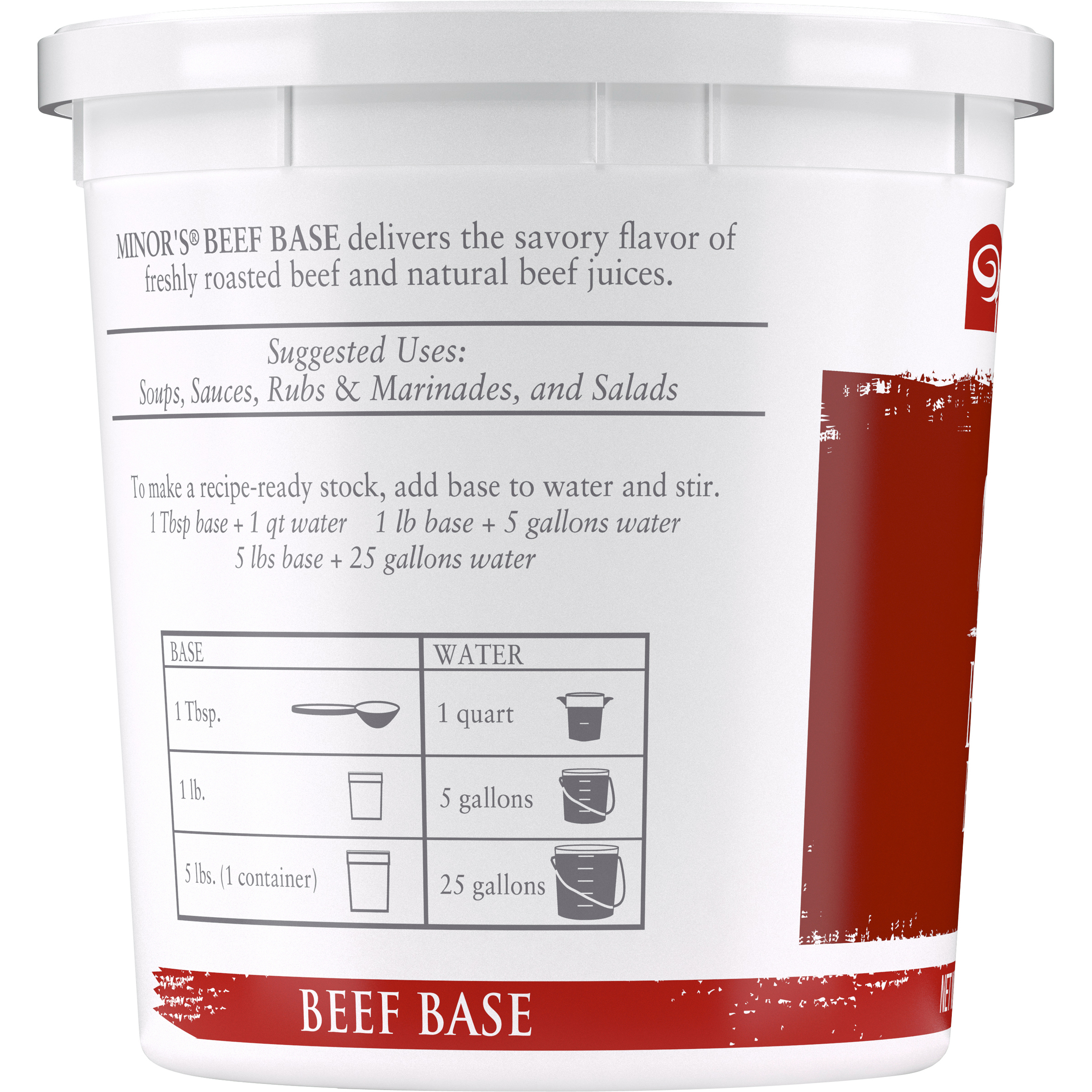 Minor's Beef Base (No Added Msg) Pounds 5 Pound Each - 4 Per Case.