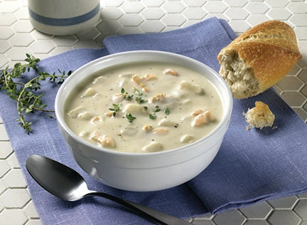 Blount New England Clam Chowder Frozen 4 Pound Each - 4 Per Case.