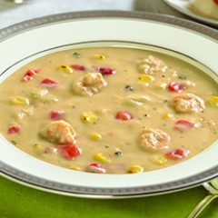 Blount Shrimp & Roasted Corn Chowder Frozen 4 Pound Each - 4 Per Case.