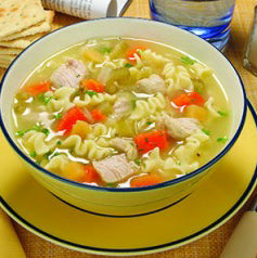 Blount Reduced Sodium Chicken Noodle Soup Frozen 4 Pound Each - 4 Per Case.