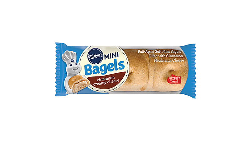 Pillsbury™ Frozen Mini Bagels Cinnamon Creamy Cheese 2.43 Ounce Size - 72 Per Case.