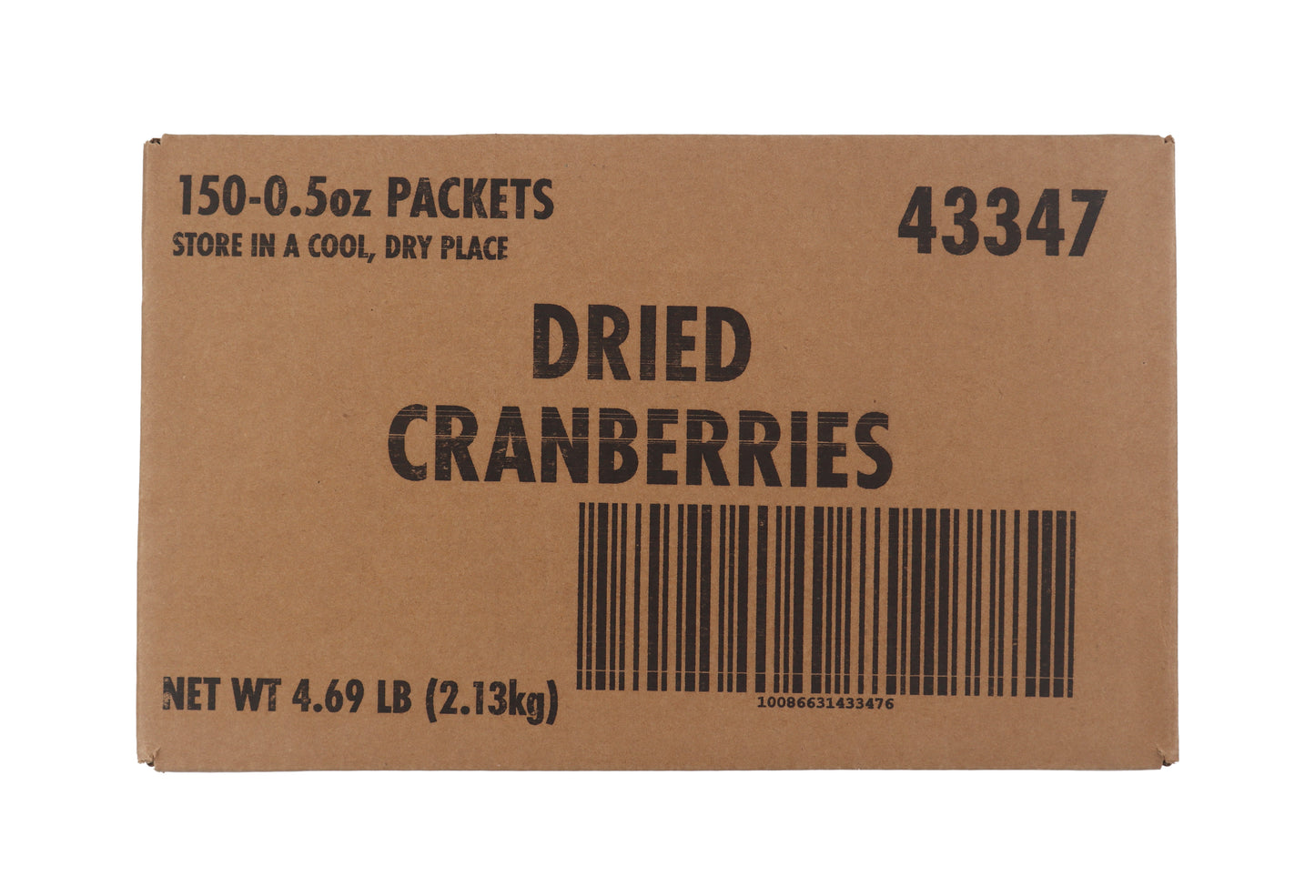 Sugar Foods Dried Fruit Cranberries 0.5 Ounce Size - 150 Per Case.