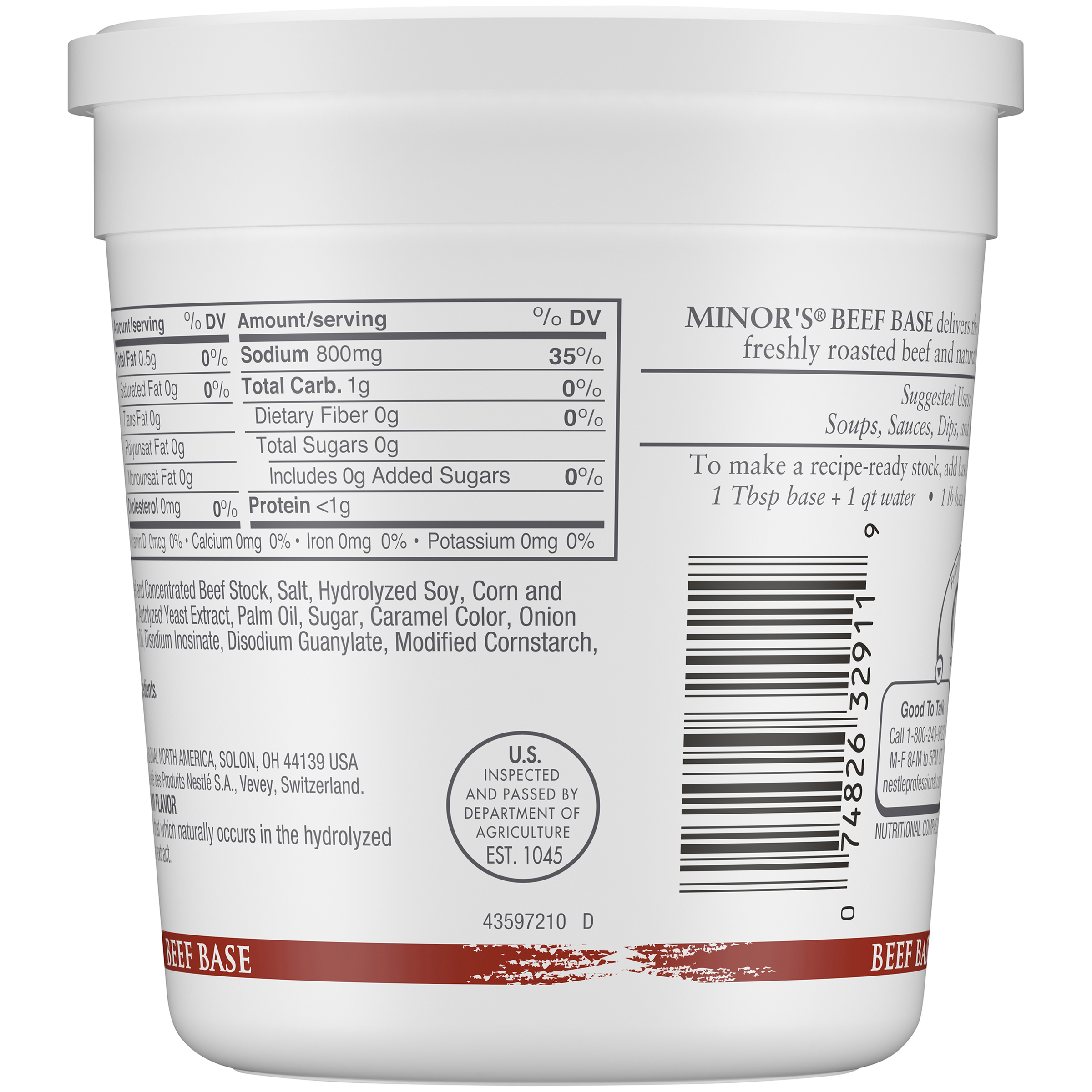 Minor's Beef Base (No Added Msg) 1 Pound Each - 12 Per Case.