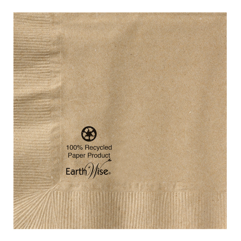 Napkin Beverage Kraft Ply Recycled Earth Wise® 250 Each - 12 Per Case.