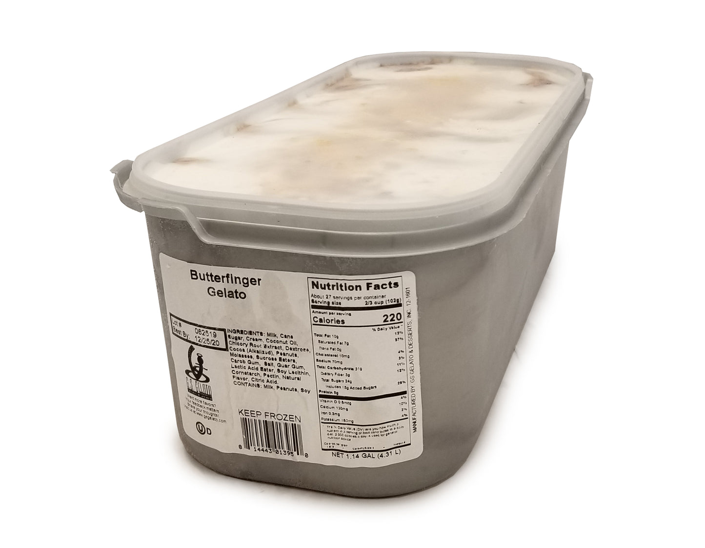 G Gelato Butterfinger Gelato 5 Liter - 1 Per Case.