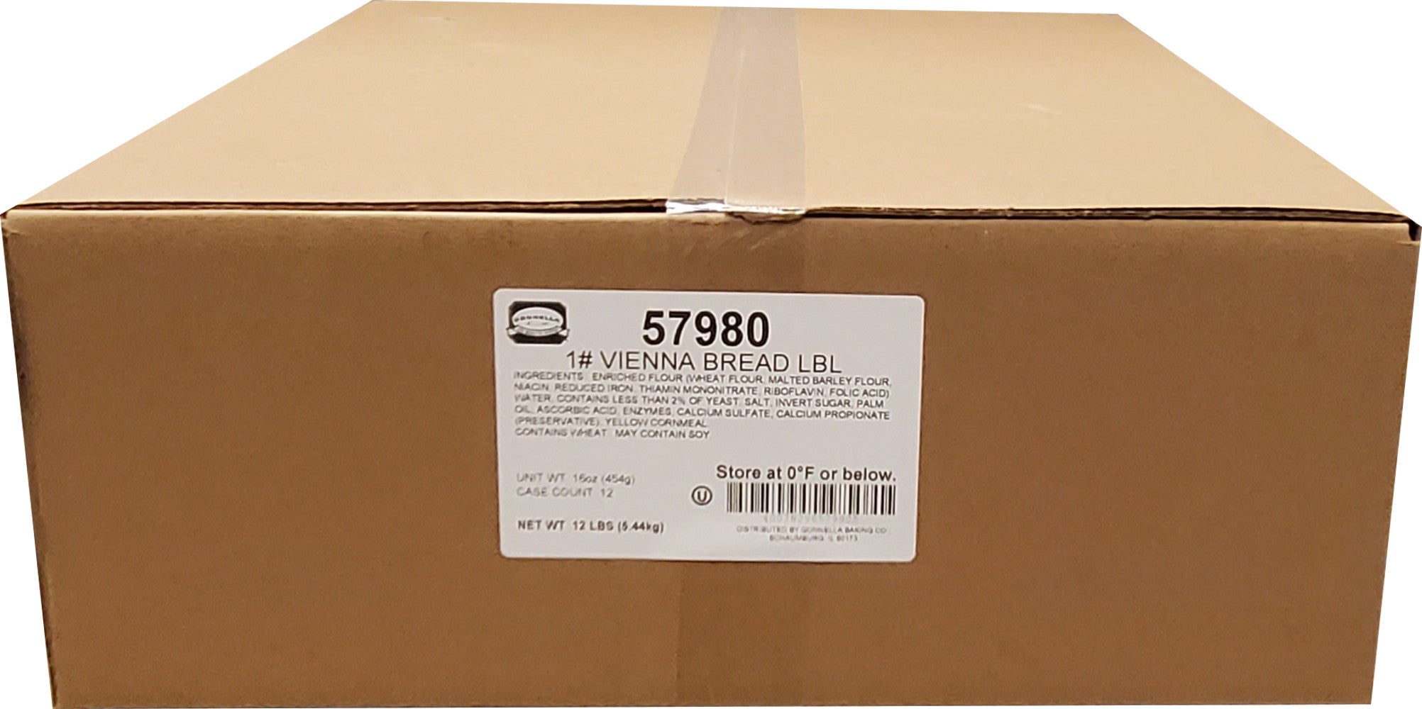 Vienna Bread Bulk 16 Ounce Size - 12 Per Case.