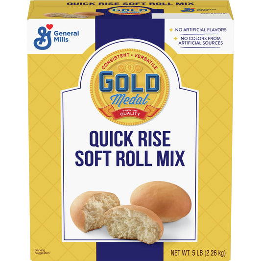 Gold Medal™ Soft Roll Mix Quick Rise 5 Pound Each - 6 Per Case.