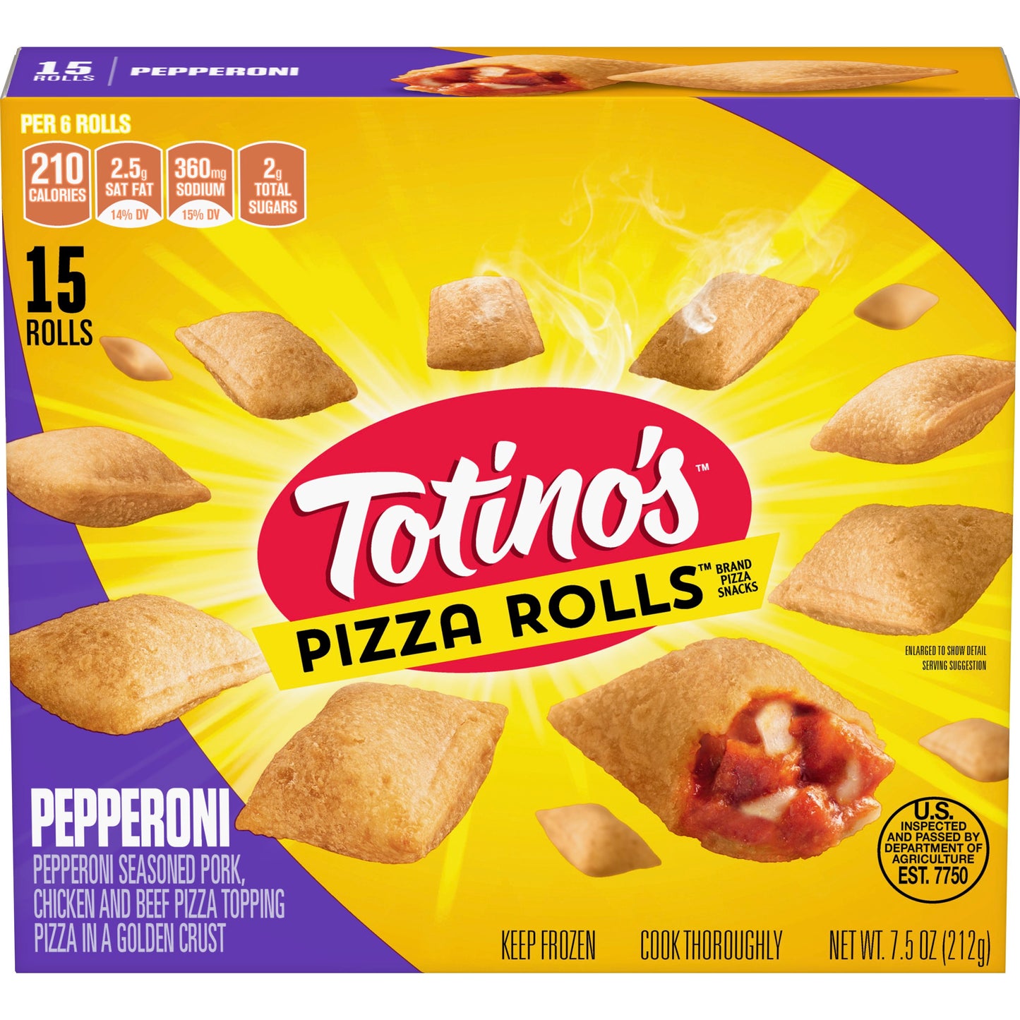 Totino's™ Frozen Hot Snacks Pizza Rolls™ Pepperoni 7.5 Ounce Size - 12 Per Case.