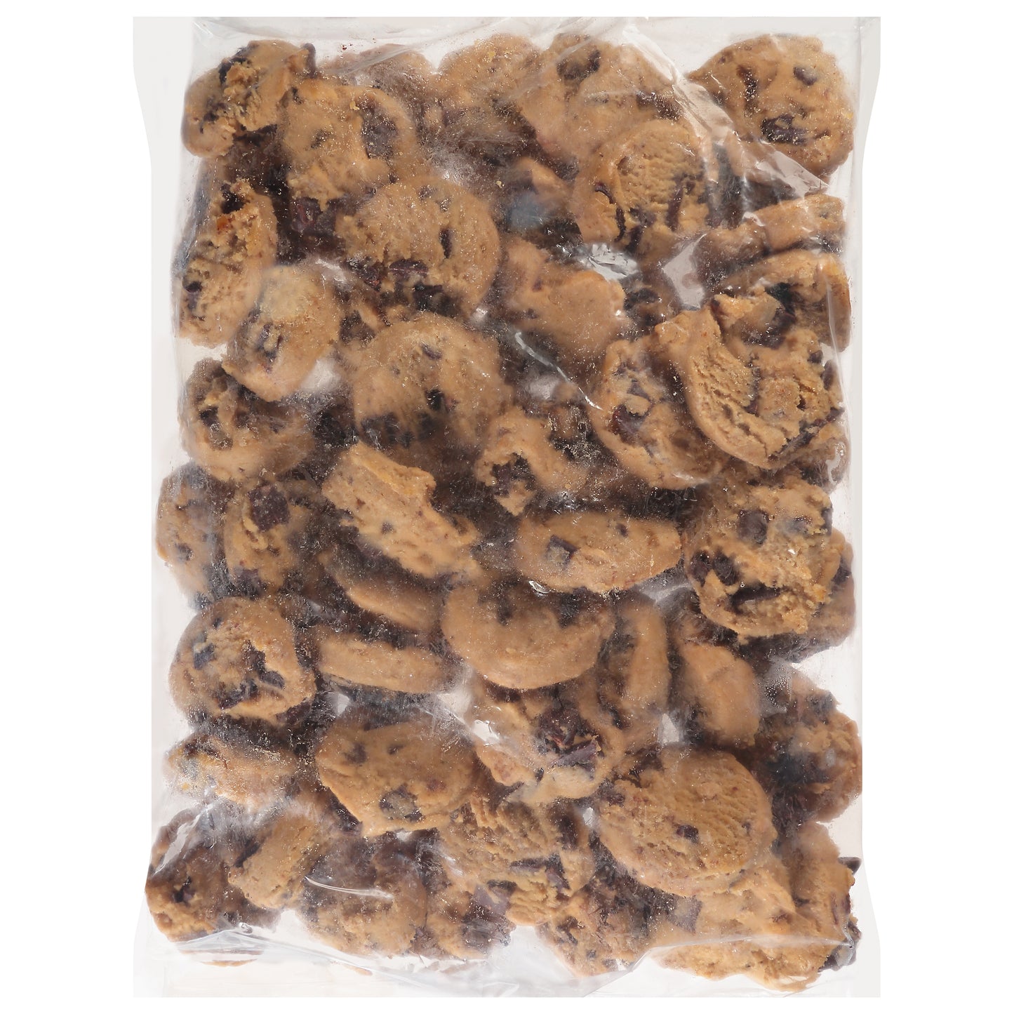 Frozen Cookie Dough Chocolate Chunk Bags Containing Doughpucks 5 Pound Each - 4 Per Case.