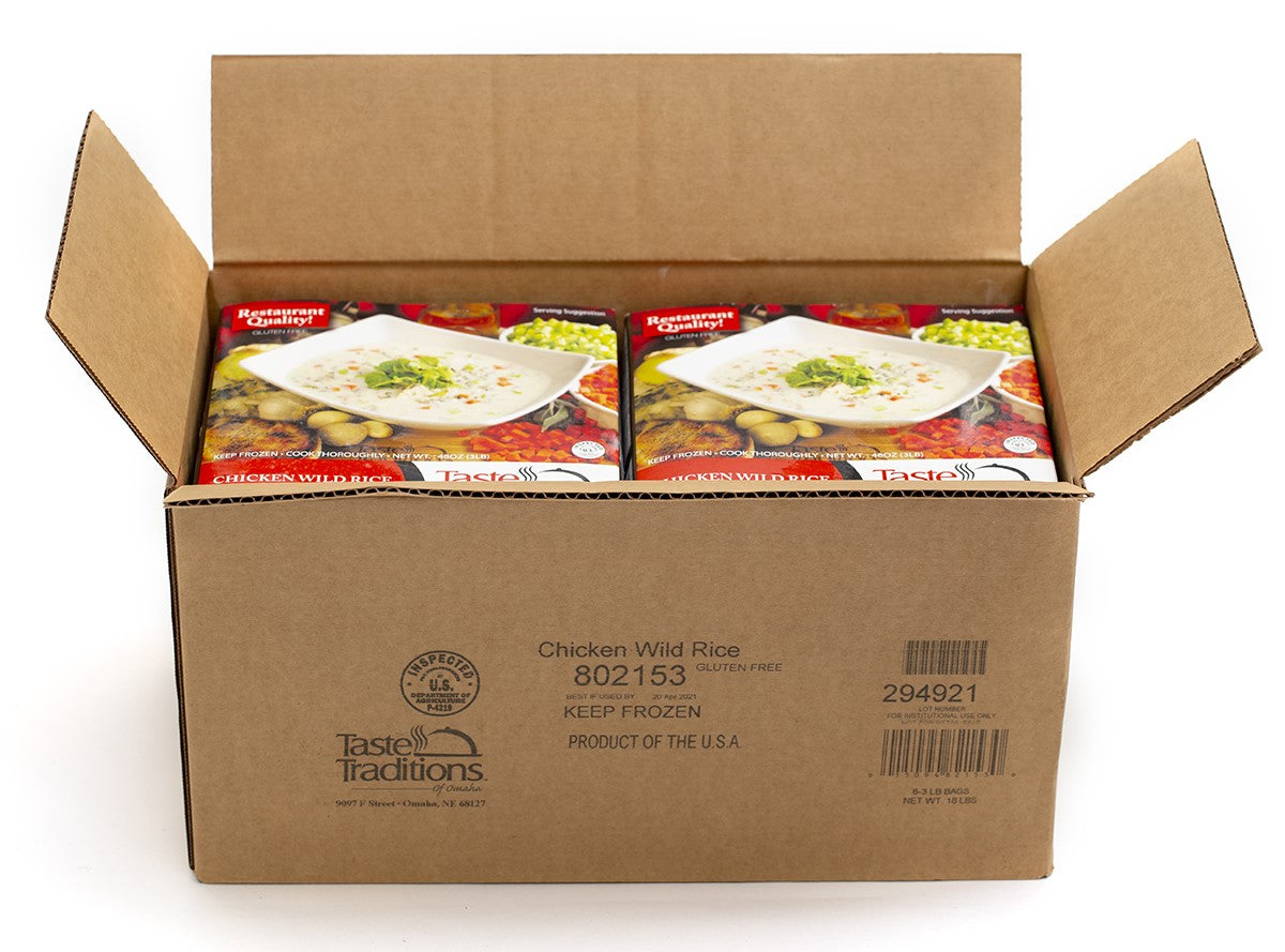 Chicken W Wild Rice Retail Pack 3 Pound Each - 6 Per Case.