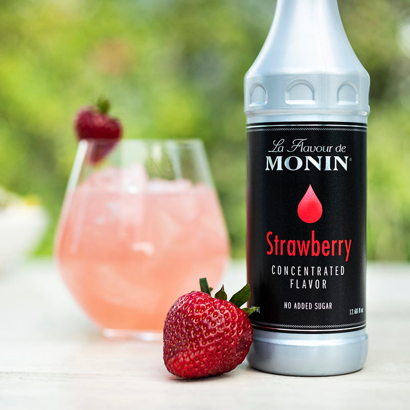 Monin Strawberry Conc Flavor 375 ML - 4 Per Case.