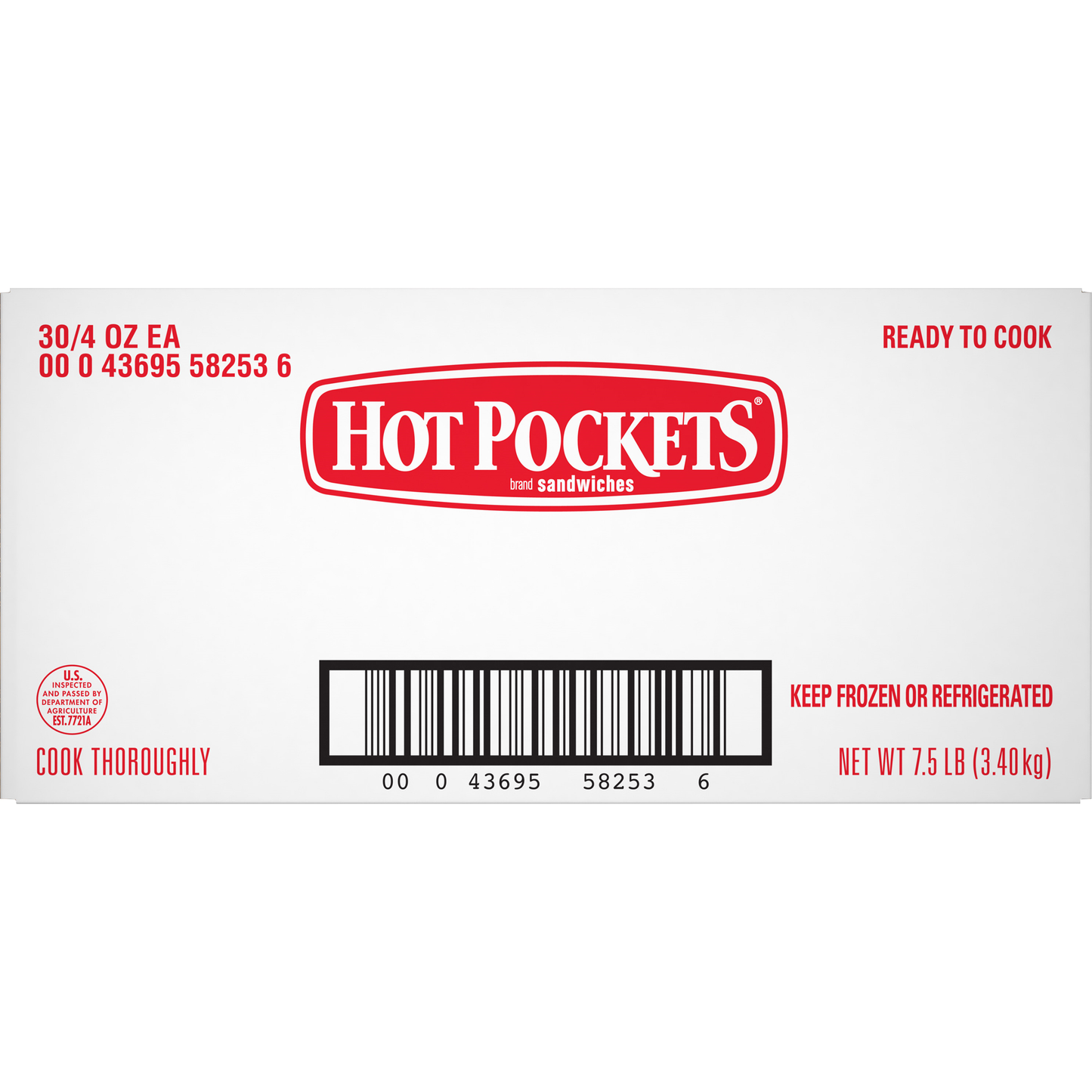 Hot Pockets Cheeseburger 4 Ounce Size - 30 Per Case.