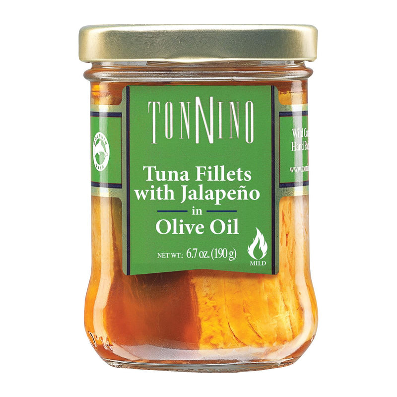 Tonnino Tuna Fillets - Jalapeno Olive Oil - Case of 6 - 6.7 Ounce.