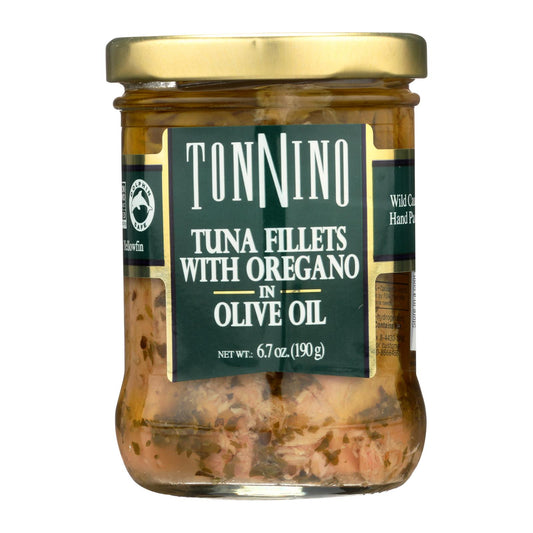 Tonnino Tuna Fillets - Oregano Olive Oil - Case of 6 - 6.7 Ounce.