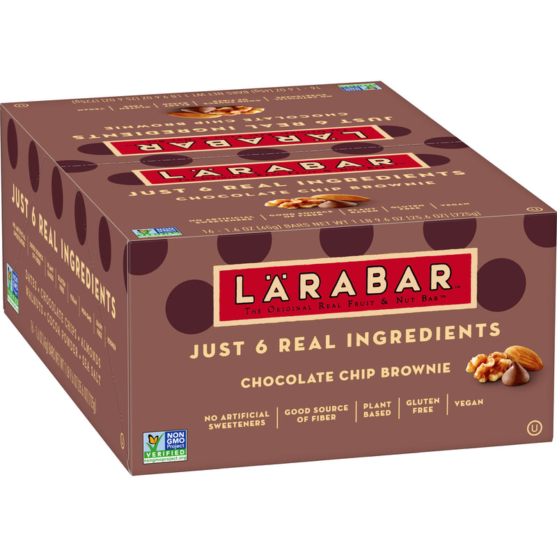 Larabar™ Gluten Free Wellness Bars Chocolate Chip Brownie 25.6 Ounce Size - 4 Per Case.