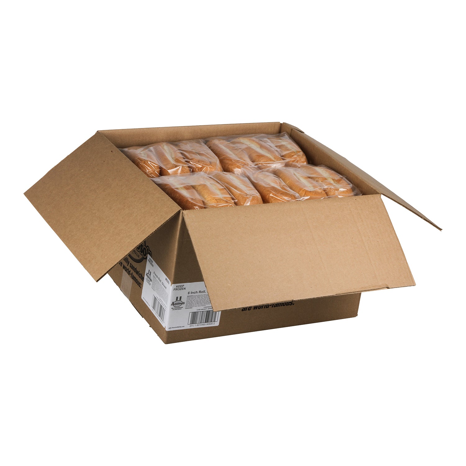 Amoroso's Baking Company In Rolls Sliced 6 Count Packs - 12 Per Case.