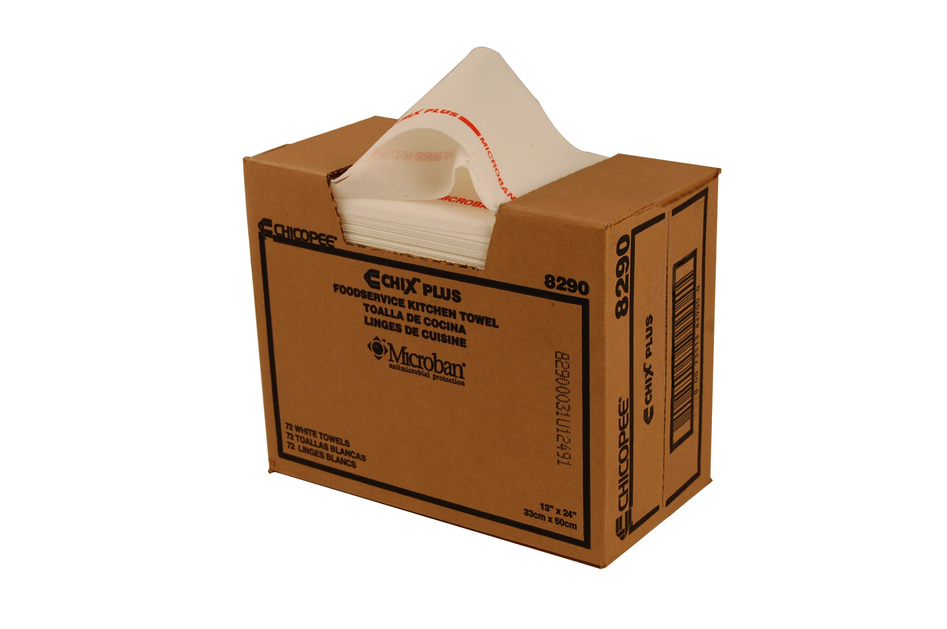 Chix Plus Foodservice Towel W Microbanheavy Duty White 3"x4" 1 Count Packs - 72 Per Case.