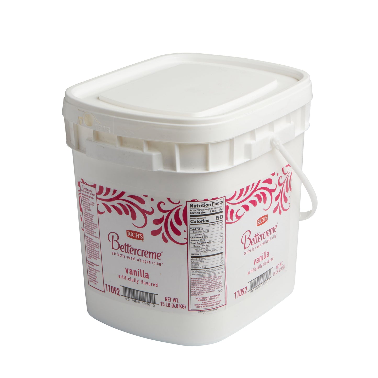 Bettercreme Vanilla Artificial Flavor Pre Whipped 15 Pound Each - 1 Per Case.