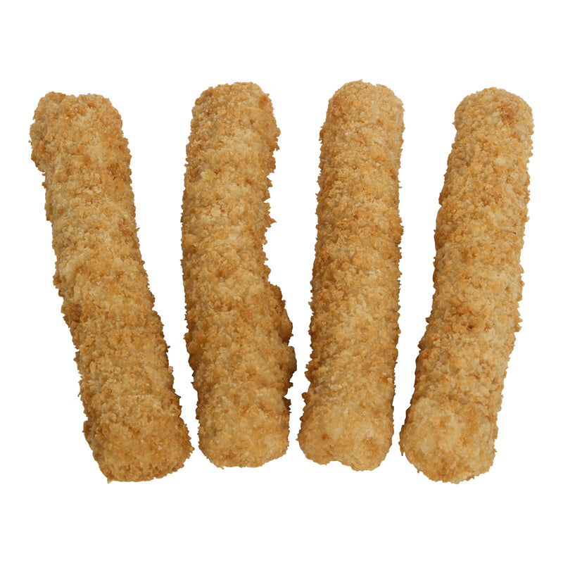 Prefried Breaded Fish Sticks Made From Minced Fish 10 Pound Each - 1 Per Case.