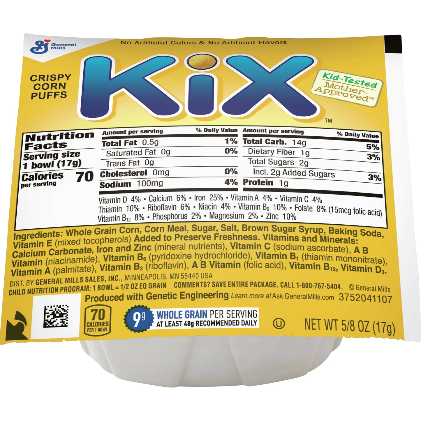 Kix™ Cereal Single Serve Bowlpak 0.63 Ounce Size - 96 Per Case.