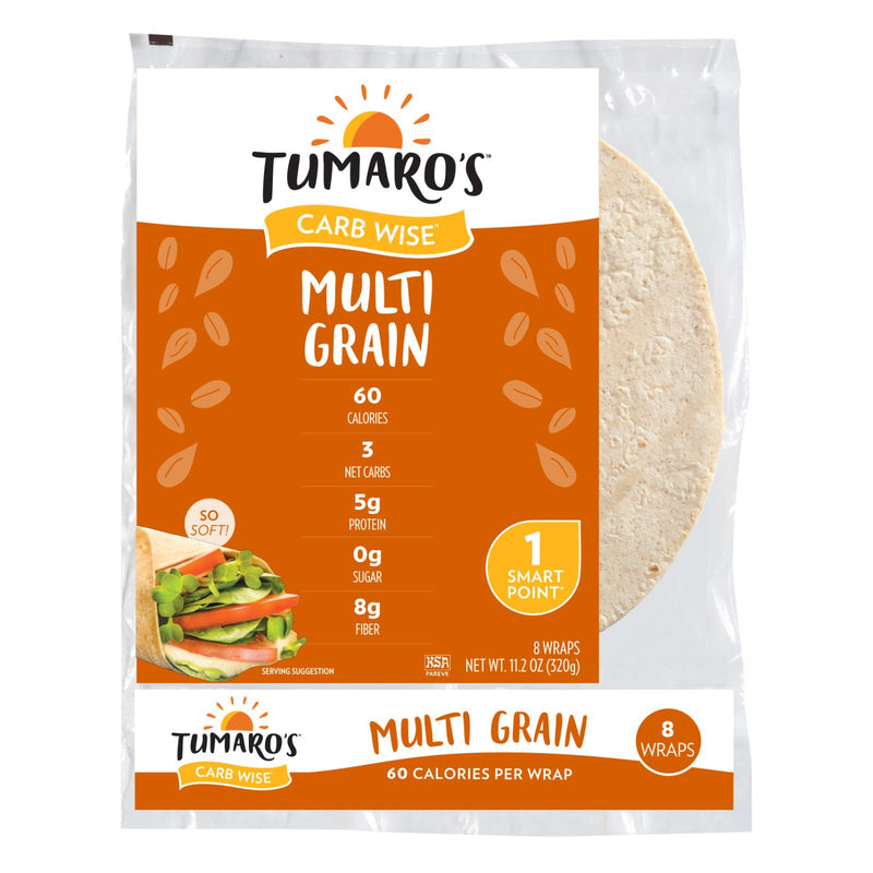 Tumaro'S 8-inch Multi Grain Carb Wise Wraps - Case of 6 - 8 Count