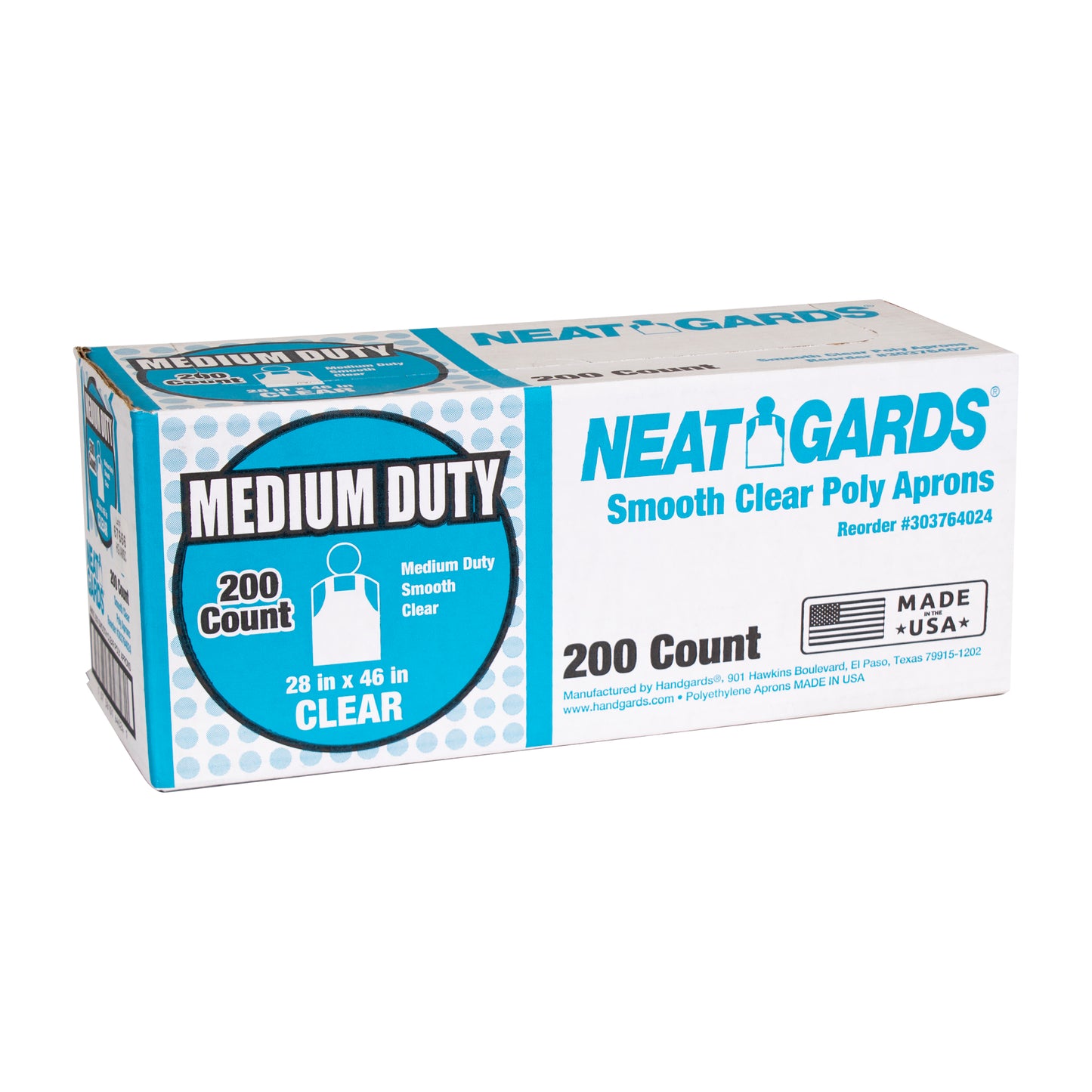 Neatgards Medium Duty Smooth Clear Poly Apron 200 Each - 1 Per Case.