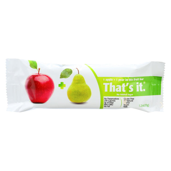 That's It Fruit Bar - Apple and Pear - Case of 12 - 1.2 Ounce