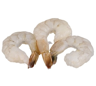 Frozen Seafood Commodity Shrimp Raw Peeled & Deveined Tail On 2 Pound Each - 5 Per Case.