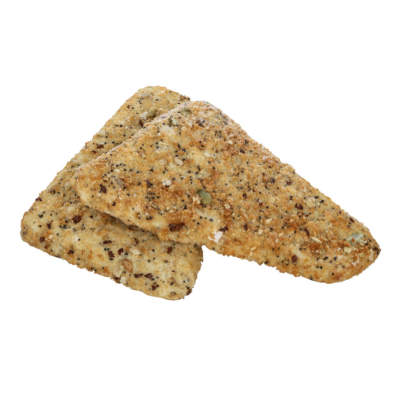 Trident Seafoods 4 Ounce 10 Grain Crunchy Breaded Oven Ready Pollock 10 Pound Each - 1 Per Case.