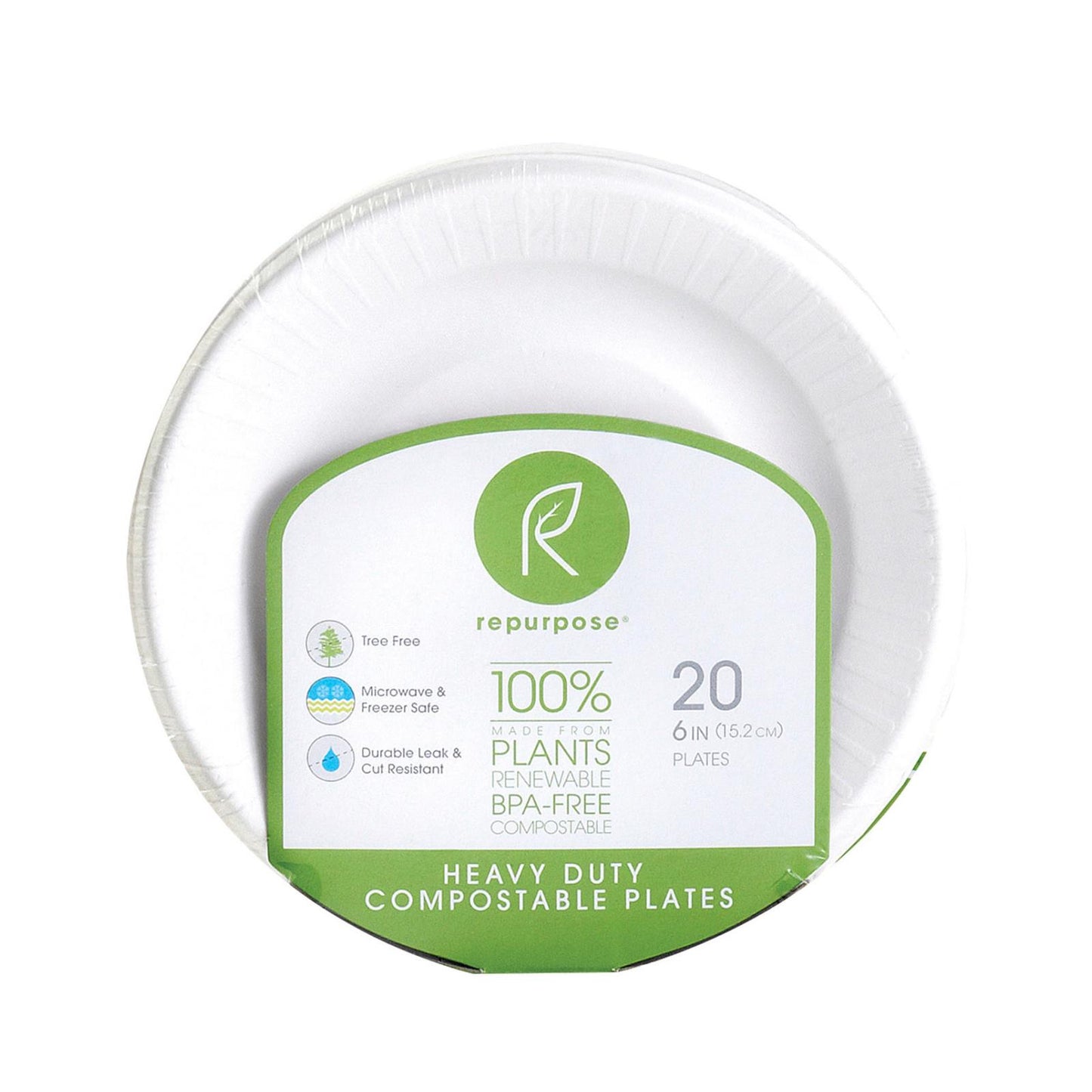 Repurpose Compostable Bagasse Plates - Case of 24 - 20 Count