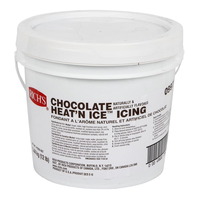 Heat'n Ice™ Icing Chocolate Naturally & Artificially Flavored 12 Pound Each - 1 Per Case.