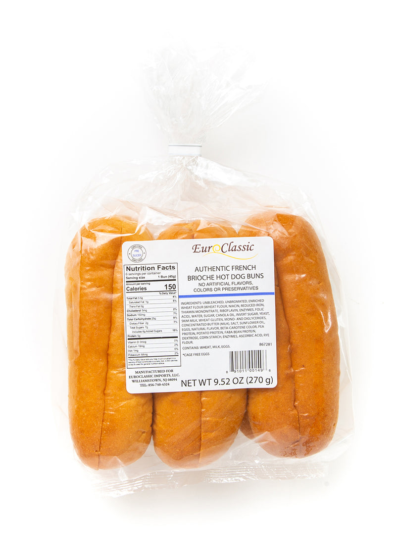 Euroclassic Hot Dog Brioche Bun 1.586 Ounce Size - 17 Per Case.