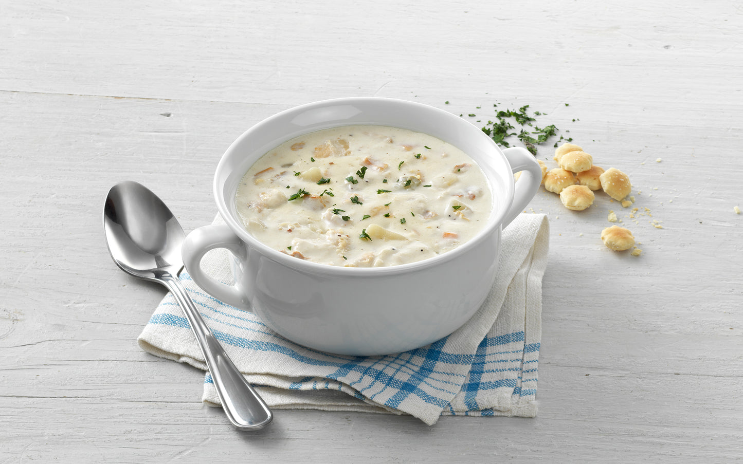 New England Clam Chowder Frozen Soup 4 Pound Each - 4 Per Case.