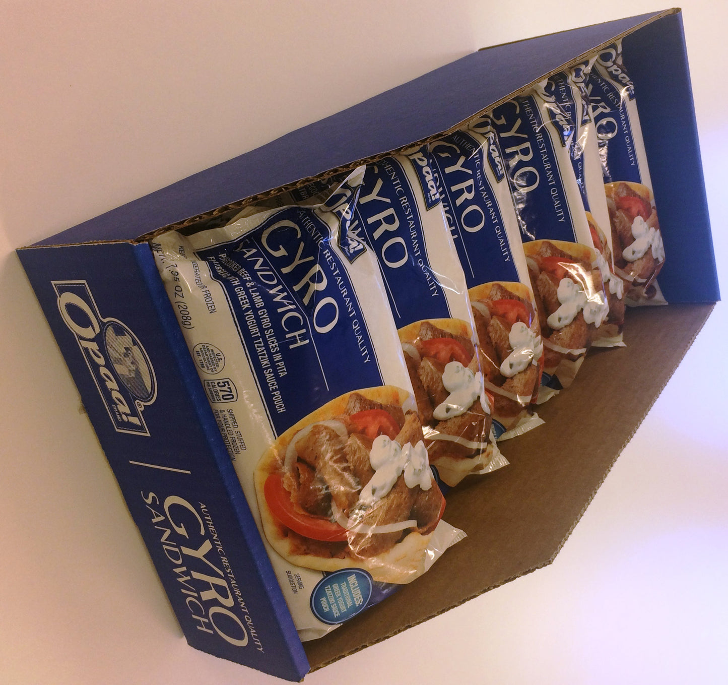 Opaa Brand® Premade Gyros Sandwich 7.35 Ounce Size - 12 Per Case.