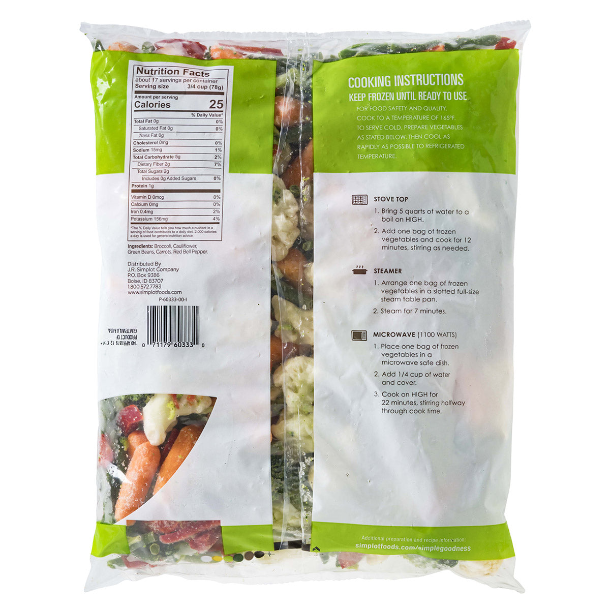 Simplot Simple Goodness Premium Vegetables Antigua Vegetable Blend 3 Pound Each - 8 Per Case.