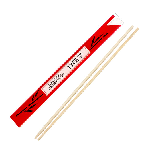 Chopstick Bamboo 9" Red Sleeve 100 Each - 10 Per Case.