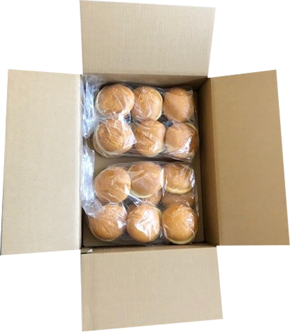 5" Brioche Hamburger Bun Packs 3.5 Ounce Size - 48 Per Case.