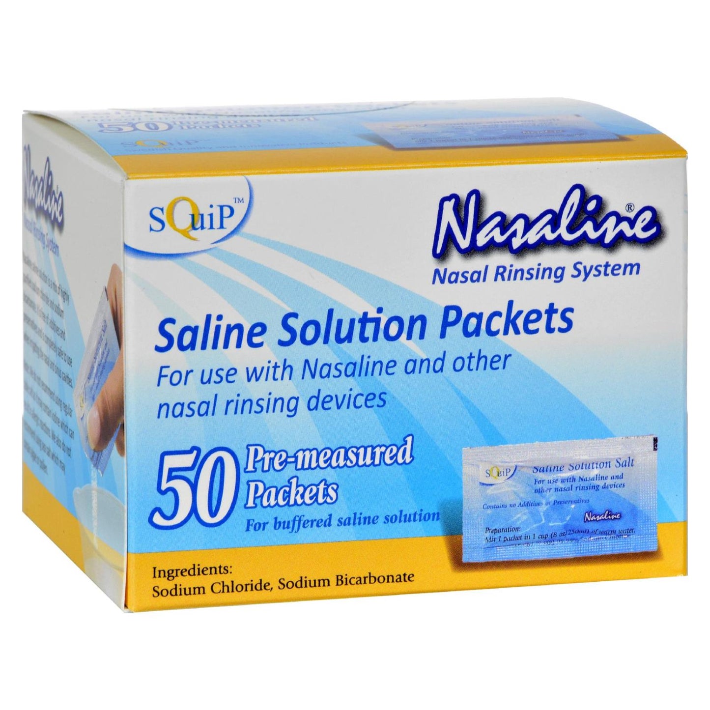 Squip Products Nasaline Salt Pre-Measured Packets - 50 Packets