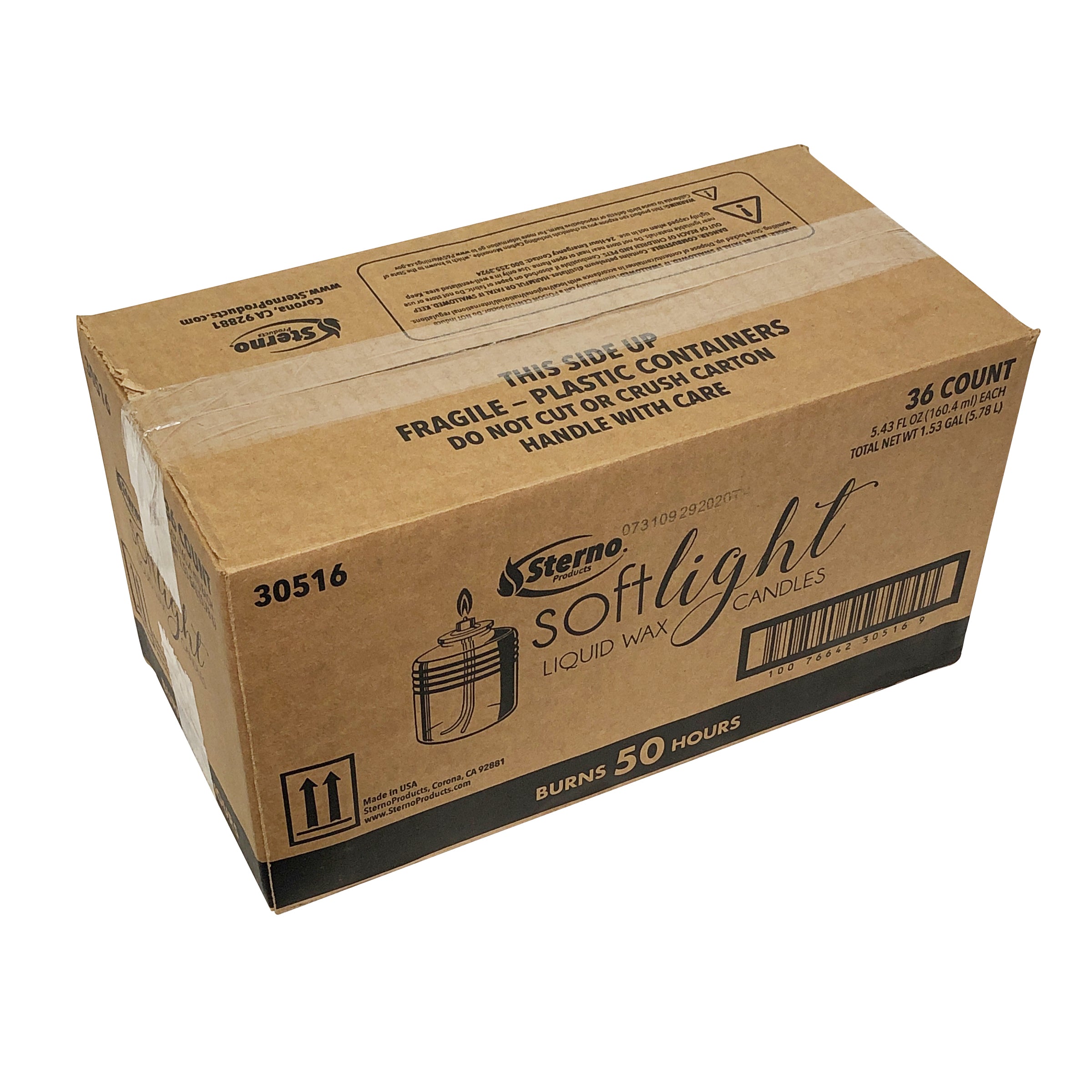 Hour Soft Light Liquid Wax Candles 36 Each - 1 Per Case.
