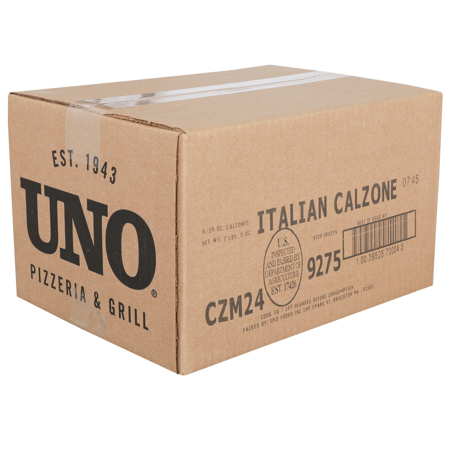 Uno Foods Inc Italian Meat Calzone 20 Ounce Size - 6 Per Case.