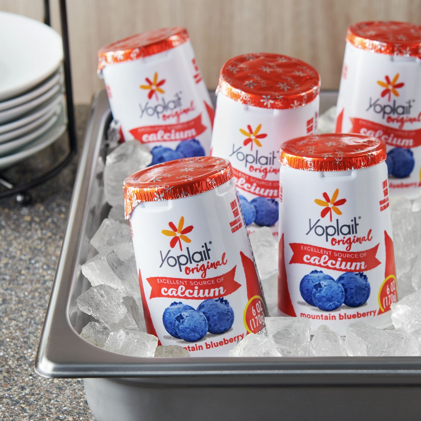 Yoplait® Original Yogurt Single Serve Cup Mountain Blueberry 6 Ounce Size - 12 Per Case.