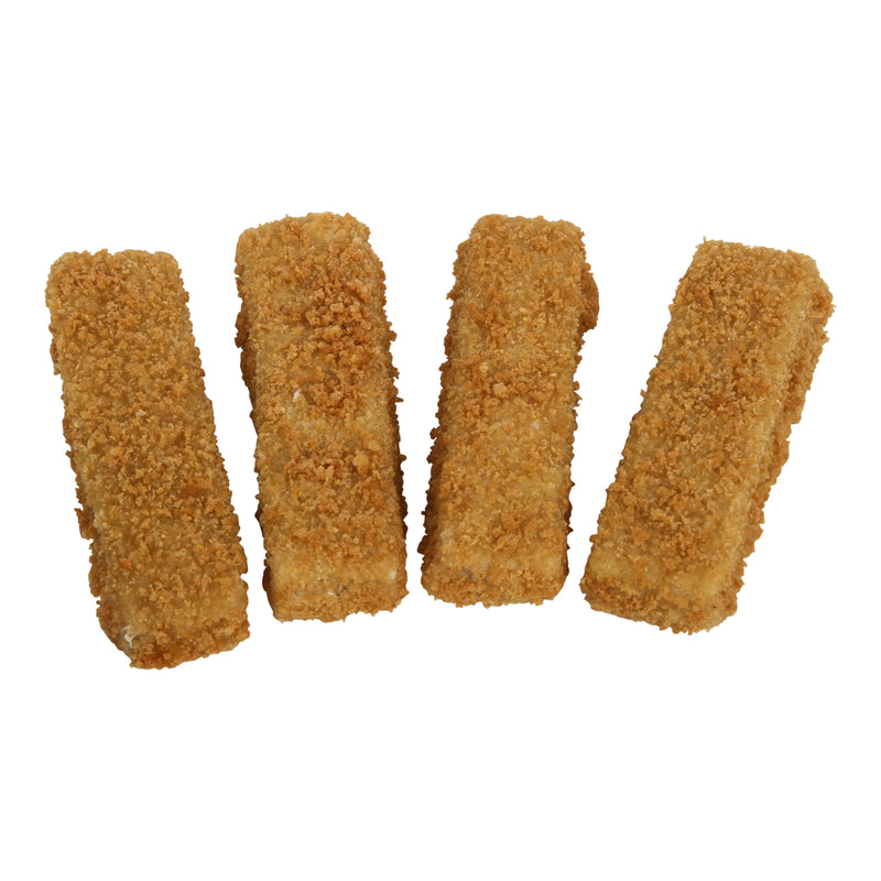 Oven Ready Whole Grain Breaded Cod Made From Minced Fish Sticks 5 Pound Each - 2 Per Case.