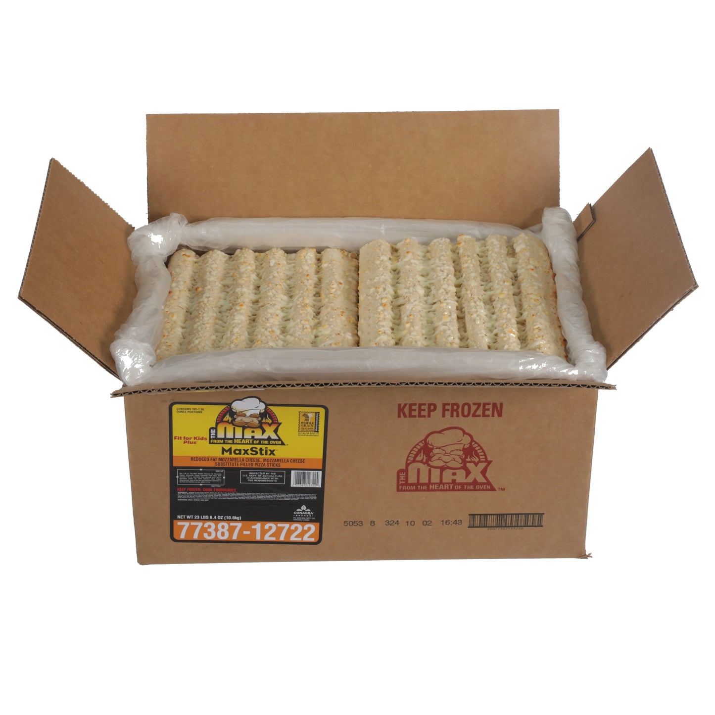 Fit For Kids Plus Maxstix Cheese Filled Breadsticks Whole Grain Pieces 1.95 Ounce Size - 192 Per Case.