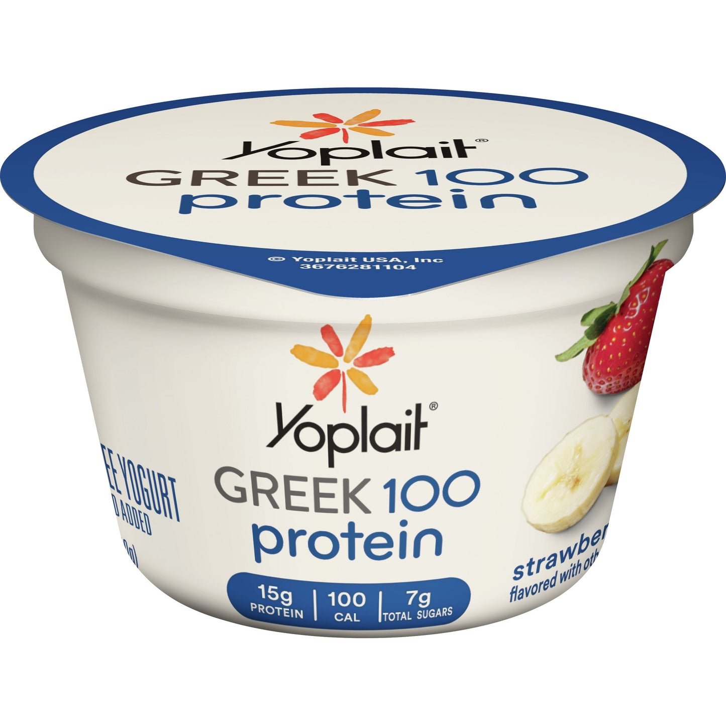 Yoplait® Greek Protein Yogurt Single Serve Cup Strawberry Banana 5.3 Ounce Size - 12 Per Case.